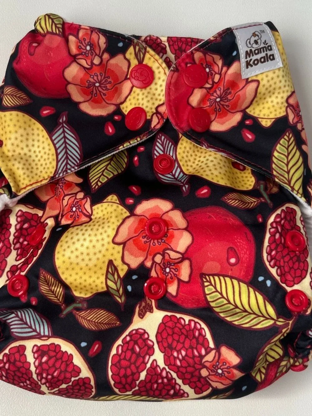 NEW Mama Koala Pocket Cloth Diaper OS Pomegranate Lemon Fruit No Insert